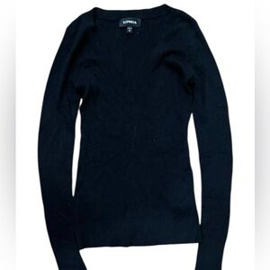 Express Elegant Black V-Neck Sweater XS